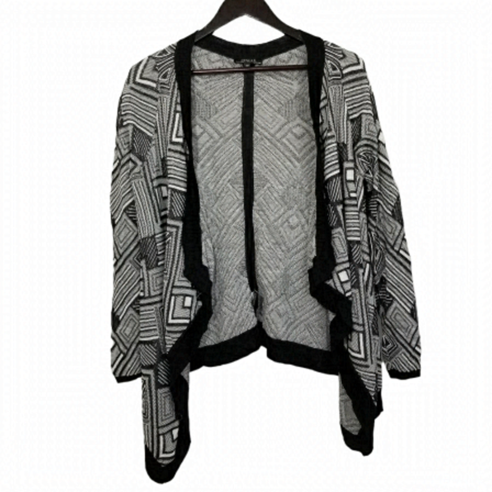 renuar open front Geometric printed lightweight cardigan
